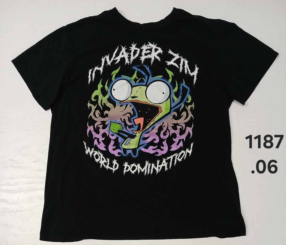 Nickelodeon Invader Zim (XL) Black Short Sleeve Crew Neck T